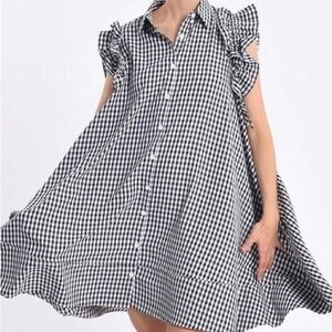 Lili Sidinio mini gingham shirt dress